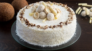 Almond Coconut Cake Raffaello cake Recipe [upl. by Akinak428]