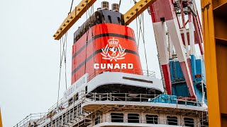 Cunard  Queen Anne  Funnel Lift [upl. by Attiuqram]