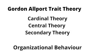 Gordan Allport trait theory of personality [upl. by Eelime]