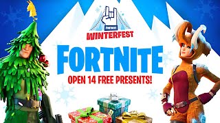 OPENING WINTERFEST PRESENTS Fortnite Battle Royale [upl. by Nyllek]