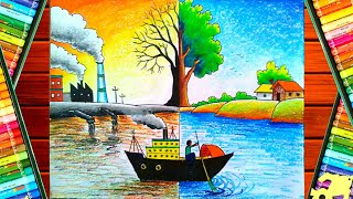 SAVE NATURE DRAWINGSAVE ENVIRONMENT POLLUTION DRAWINGSWACHH GANGA [upl. by Sweatt24]