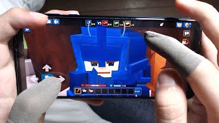 MOBILE BedWars HANDCAM with FINGER SLEEVE Blockman Go [upl. by Ocimad]