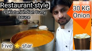 How to make Pakistani indian restaurant style base gravy  Curry Sauce Recipe  Chef Habib [upl. by Ahsimat80]