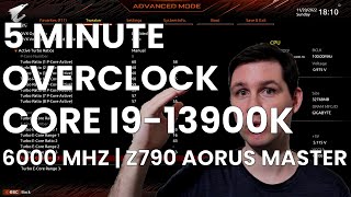 5 Minute Overclock Core i913900K to 6000 MHz [upl. by Segal758]