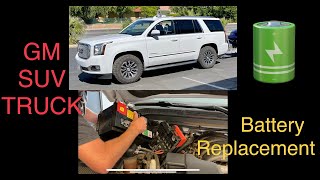 Yukon battery replacement 20152020 GMC CHEVY Tahoe Escalade Sierra Silverado suburban [upl. by Ahsitan]