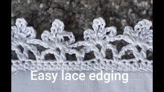 CROCHET LACE EDGING  VERY EASY [upl. by Ashelman]