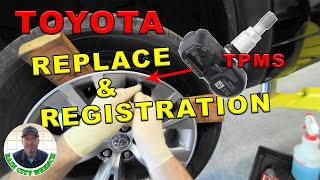 TOYOTA TPMS REPLACE amp REGISTRATION [upl. by Arahsat510]