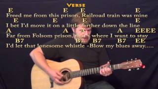 Folsom Prison Blues Johnny Cash Strum Guitar Cover Lesson with LyricsChords [upl. by Shotton465]