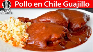 Pollo en Chile Guajillo  VickyRecetaFacil [upl. by Neeluj]