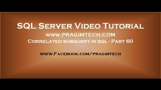 Correlated subquery in sql Part 60 [upl. by Doy]