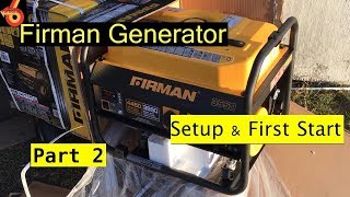 Firman Generator 3550 Setup and First Start [upl. by Uke]