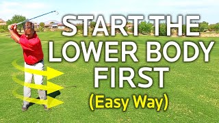 GOLF TRANSITION  EASY WAY TO START YOUR LOWER BODY IN THE DOWNSWING [upl. by Kelda]