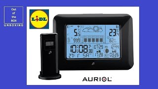 Auriol RadioControlled Weather Station UNBOXING Lidl 20 – 50 °C 100 m 2 x 15 V AAA [upl. by Surtemed]