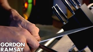 How To Sharpen A Knife  Gordon Ramsay [upl. by Sulihpoeht]