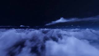 1 HOURS of fly over clouds Night Flight Meditation amp Relaxation [upl. by Udenihc]