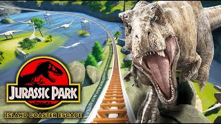 JURASSIC PARK Island Adventure Escape Roller Coaster POV CC [upl. by Hoebart]