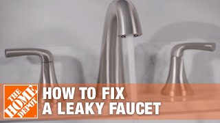 How to Fix a Leaky Faucet  The Home Depot [upl. by Ellebanna]