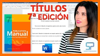 🟠 TÍTULOS y niveles de encabezado APA 7ma séptima edición en Word [upl. by Nitniuq]