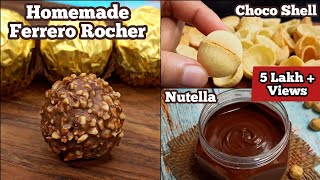 Best Homemade Ferrero Rocher Chocolate Recipe with Homemade Choco Shell amp Nutella [upl. by Janel]