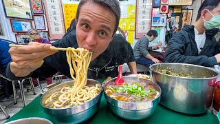 Taiwan Street Food  BEST BEEF NOODLES  5 Must Eat Foods in Taipei [upl. by Annahsal851]