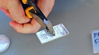 Whats Inside Fake Silver Bar and Coin [upl. by Piefer]