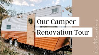 Our DIY Camper Remodel  Before amp After  RV Travel Trailer Renovation Tour [upl. by Anot]