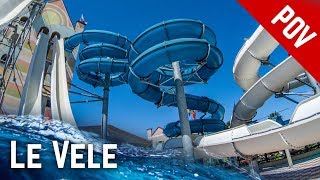 ALL WATER SLIDES at Le Vele Acquapark in Italy [upl. by Weihs]