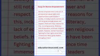 Essay On Women Empowerment [upl. by Ariada]