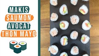 RECETTE MAKIS SAUMON AVOCAT  THON MAYO [upl. by Eilzel]