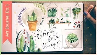 Easy Watercolor Plants  Watercolor Sketchbook Painting Ideas  Art Journal Thursday Ep 1 [upl. by Attenreb796]