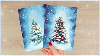 How to Paint a Christmas Tree in Watercolors [upl. by Ahcsim881]