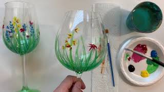 Floral Wine Glass Paint Kit [upl. by Acinoed]