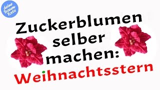 Zuckerblumen selber machen Weihnachtsstern  Tortendeko [upl. by Whiteley223]