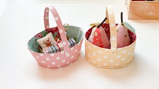 Sewing Basket  FREE TEMPLATE  DIY Easter Fabric Basket [upl. by Rolyab325]