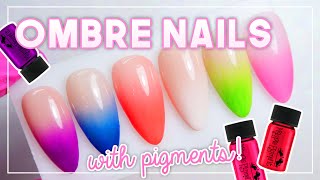 How To Do Ombre Nails With Pigments  Gel Nail Art Tutorial [upl. by Om900]