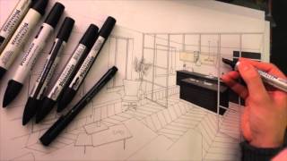 Dessin Perspective Architecture Intérieure [upl. by Bovill52]