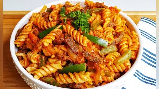 Pâtes aux Emincés de Boeuf  Stir fry beef pasta [upl. by Ellegna]