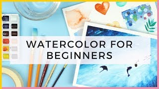 Watercolor For Beginners  Supplies amp Watercolor Techniques for Beginners amp Painting the Ocean [upl. by Cock839]