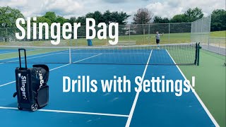 Slinger Bag Ball Machine Tennis Drills with Settings [upl. by Biamonte875]