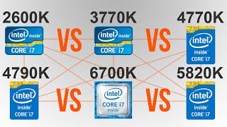 Intel i72600K vs i73770K vs i74770K vs i74790K vs i76700K vs i75820K [upl. by Blackstock]