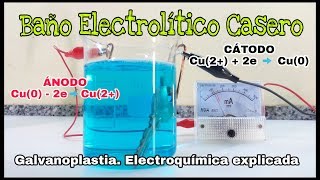 BAÑO ELECTROLÍTICO CASERO  GALVANOPLASTIA  ELECTROQUÍMICA EXPLICADA [upl. by Barnet]