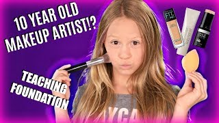 10 Year Old Kid Teaches Makeup Easy Foundation Routine Makeup Tutorial [upl. by Dlareme]