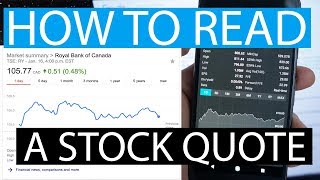 How To Read A Stock Quote [upl. by Ilysa]