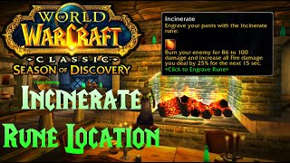 WoW SoD  Horde Warlock Incinerate Rune Location [upl. by Eninnaej]