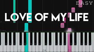 Love Of My Life  Queen  EASY Piano Tutorial [upl. by Habas]