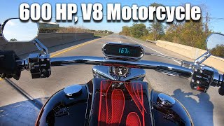 Boss Hoss V8 Motorcycle 600hp Test Ride and Specs [upl. by Reahard]