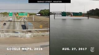 Houston Before and After Harvey [upl. by Airahs]