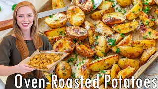 EASY OvenRoasted Potatoes Recipe  with Thyme Parsley amp Parmesan  Beef Lamb Chicken Seafood [upl. by Vidal]