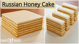 Medovik RUSSIAN HONEY CAKE Recipe  медового торта [upl. by Abercromby]