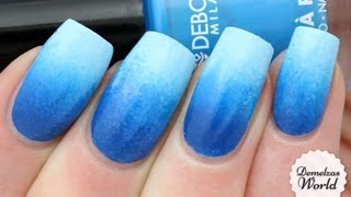 BLUE GRADIENT NAIL ART TUTORIAL [upl. by Akeim416]